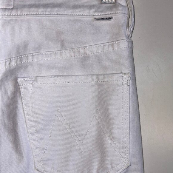 MOTHER The Stunner Two Step Fray Jeans Size 25 Glass Slipper White - Picture 8 of 16